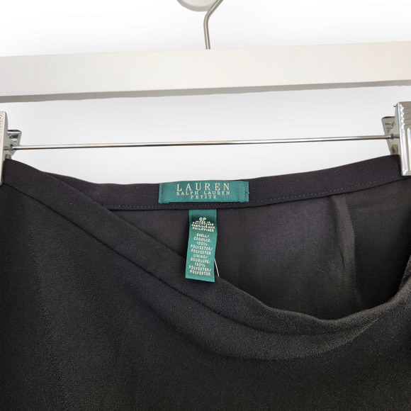 Lauren Ralph Lauren Petite Black Mid Rise Ruffle Mini Skirt 6 - Picture 5 of 6